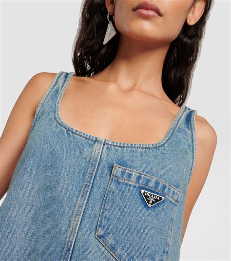 prada playsuit denim|Blu Denim Playsuit .